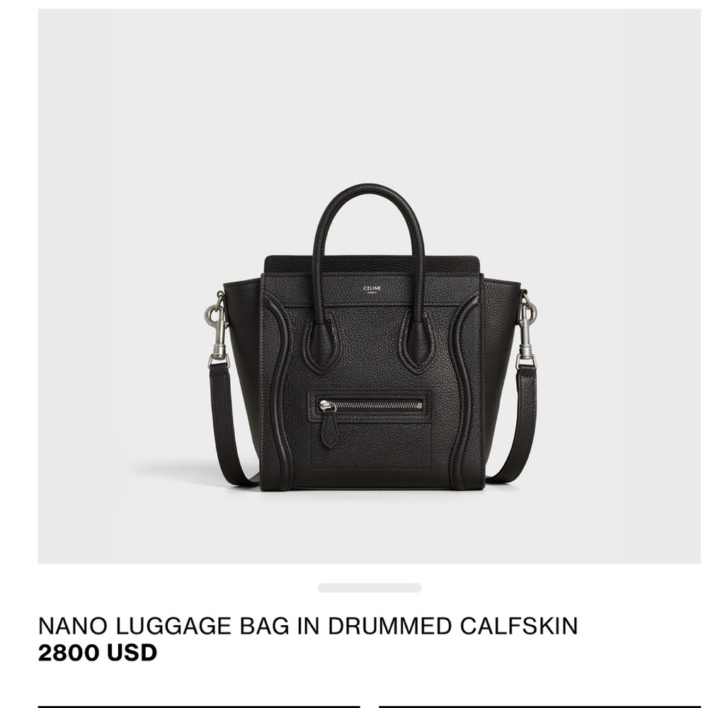 Celine Nano Luggage Bag in Black Calfskin